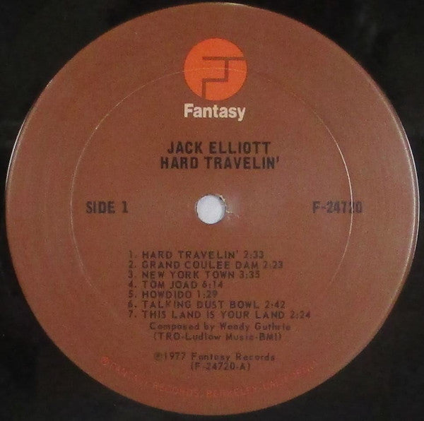 Ramblin' Jack Elliott ~ Hard Travelin' (Vinyl) - Djungel & Jazz