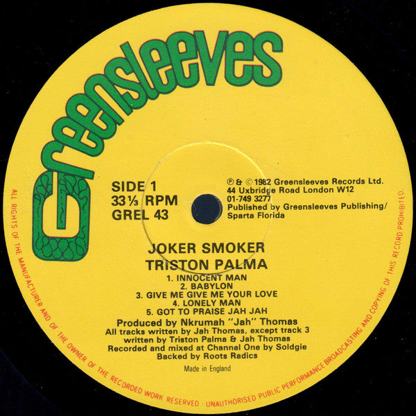 Tristan Palmer : Joker Smoker (LP, Album)