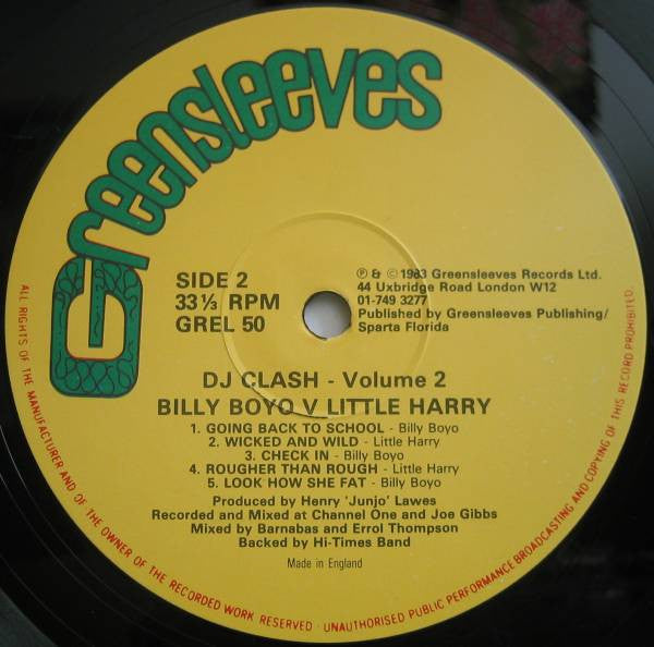 Little Harry V Billy Boyo : DJ Clash Volume 2 (LP, Album)