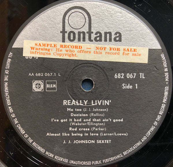 J.J. Johnson Sextet ~ Really Livin' (Vinyl) - Djungel & Jazz
