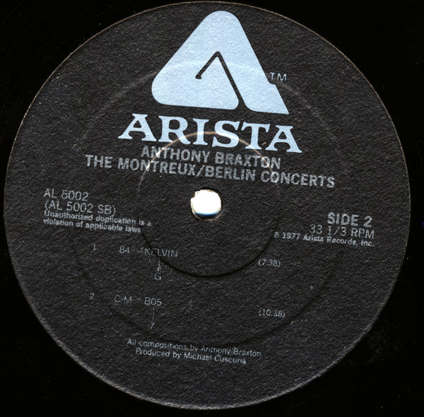 Anthony Braxton ~ The Montreux / Berlin Concerts (Vinyl) - Djungel & Jazz