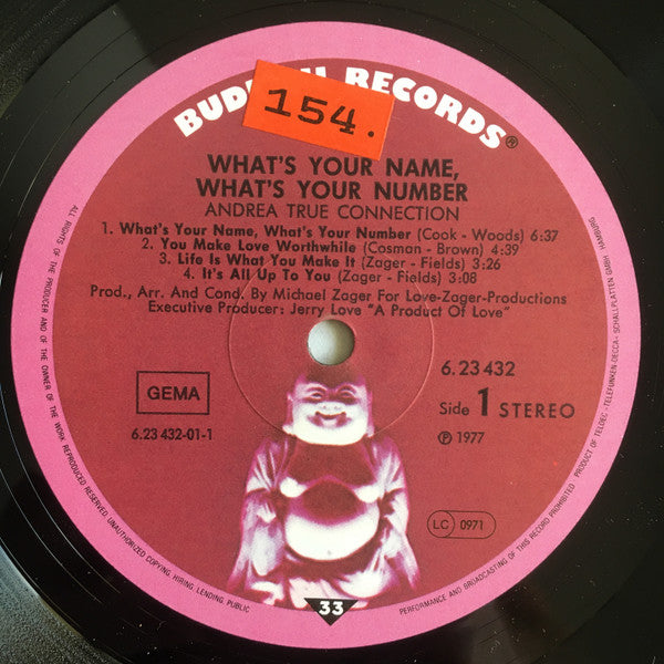 Andrea True Connection ~ What's Your Name, What's Your Number (Vinyl) - Djungel & Jazz