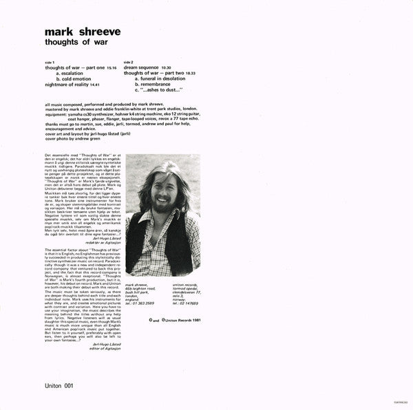 Mark Shreeve ~ Thoughts Of War (Vinyl) - Djungel & Jazz