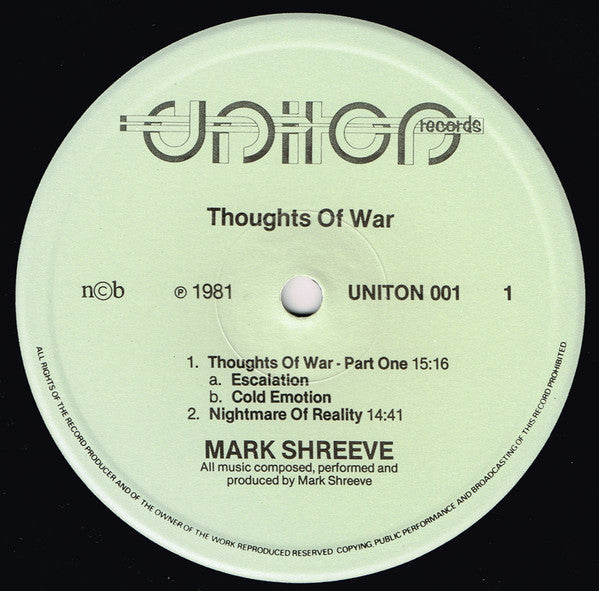 Mark Shreeve ~ Thoughts Of War (Vinyl) - Djungel & Jazz