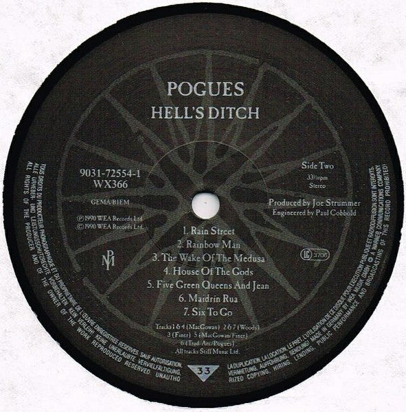 The Pogues ~ Hell's Ditch (Vinyl) - Djungel & Jazz