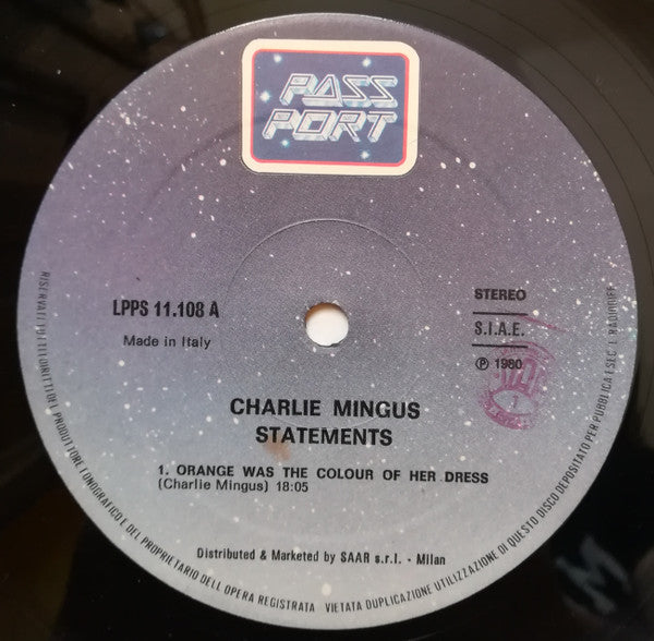 Charles Mingus : Statements (LP, Album, RE)