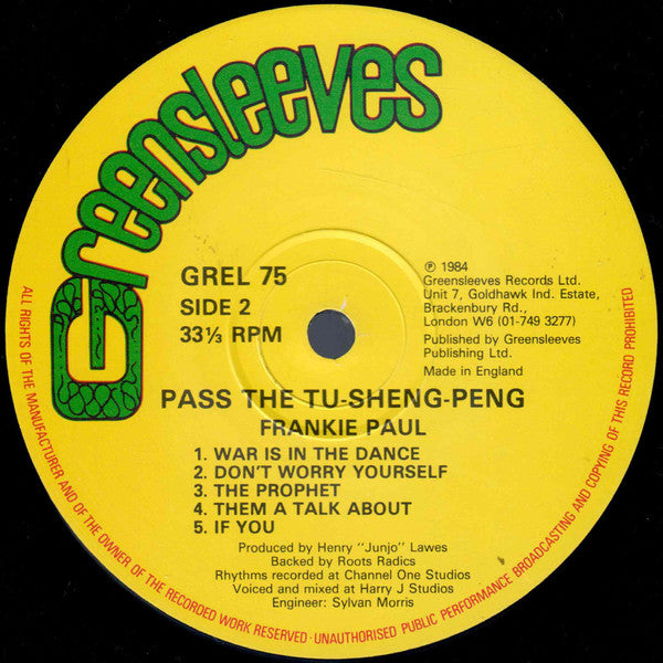 Frankie Paul : Pass The Tu-Sheng-Peng (LP, Album)