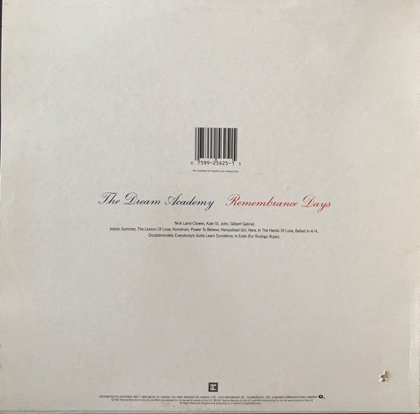 The Dream Academy ~ Remembrance Days (Vinyl) - Djungel & Jazz