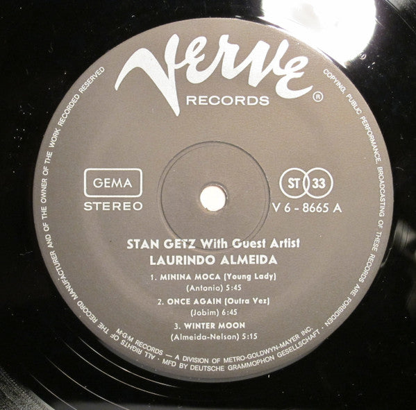 Stan Getz With Laurindo Almeida ~ Stan Getz With Guest Artist Laurindo Almeida (Vinyl) - Djungel & Jazz