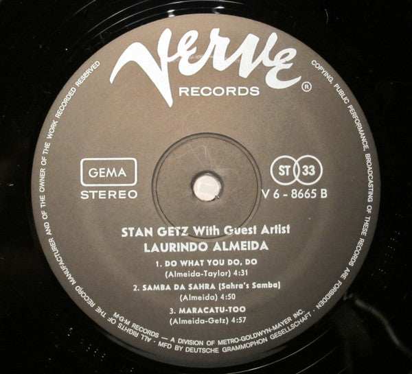 Stan Getz With Laurindo Almeida ~ Stan Getz With Guest Artist Laurindo Almeida (Vinyl) - Djungel & Jazz