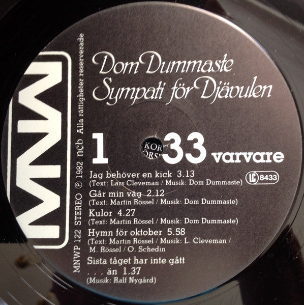 Dom Dummaste ~ Sympati För Djävulen (Vinyl) - Djungel & Jazz