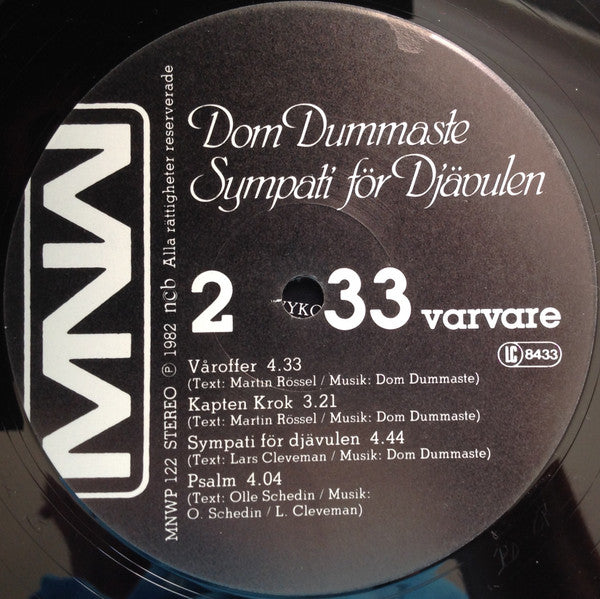 Dom Dummaste ~ Sympati För Djävulen (Vinyl) - Djungel & Jazz