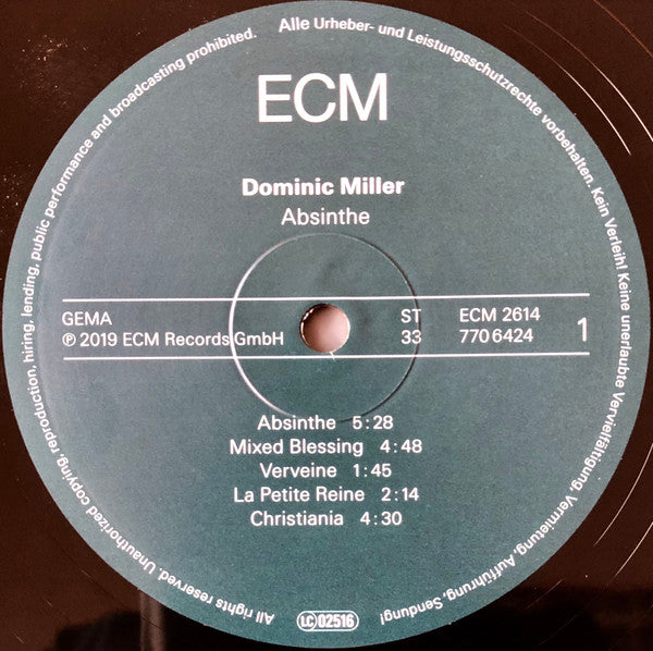 Dominic Miller ~ Absinthe (Vinyl) - Djungel & Jazz