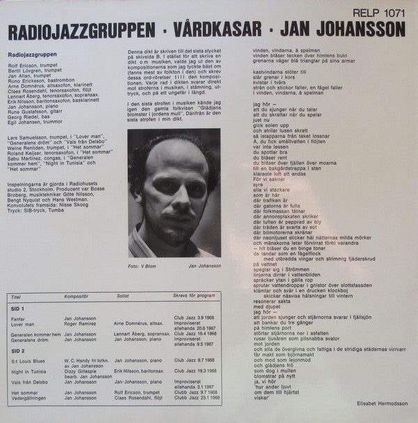 Radiojazzgruppen / Jan Johansson : Vårdkasar (LP, Album)