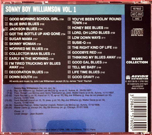 Sonny Boy Williamson ~ Vol. 1 1937-1939 (Vinyl) - Djungel & Jazz