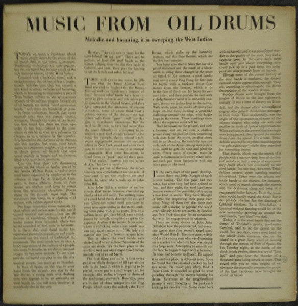 The Trinidad Steel Band ~ Music From Oil Drums (Vinyl) - Djungel & Jazz