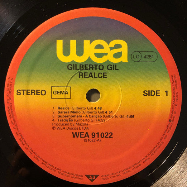 Gilberto Gil : Realce (LP, Album)