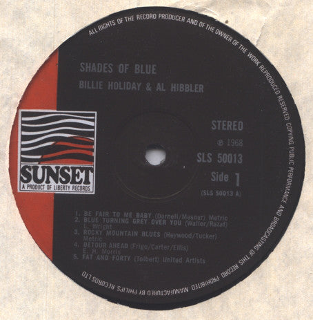 Billie Holiday & Al Hibbler ~ Shades Of Blue (Vinyl) - Djungel & Jazz