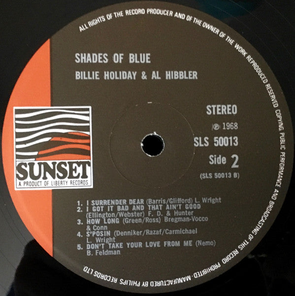 Billie Holiday & Al Hibbler ~ Shades Of Blue (Vinyl) - Djungel & Jazz