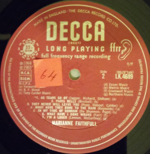 Marianne Faithfull ~ Marianne Faithfull (Vinyl) - Djungel & Jazz