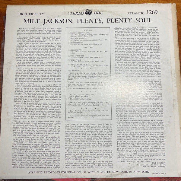 Milt Jackson ~ Plenty, Plenty Soul (Vinyl) - Djungel & Jazz