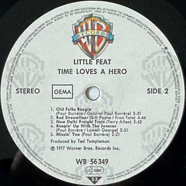 Little Feat : Time Loves A Hero (LP, Album, RE)