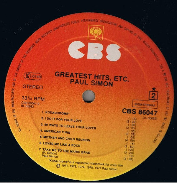 Paul Simon ~ Greatest Hits, Etc. (Vinyl) - Djungel & Jazz