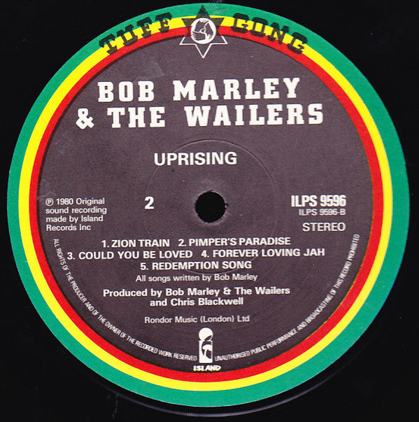 Bob Marley & The Wailers : Uprising (LP, Album, RE)