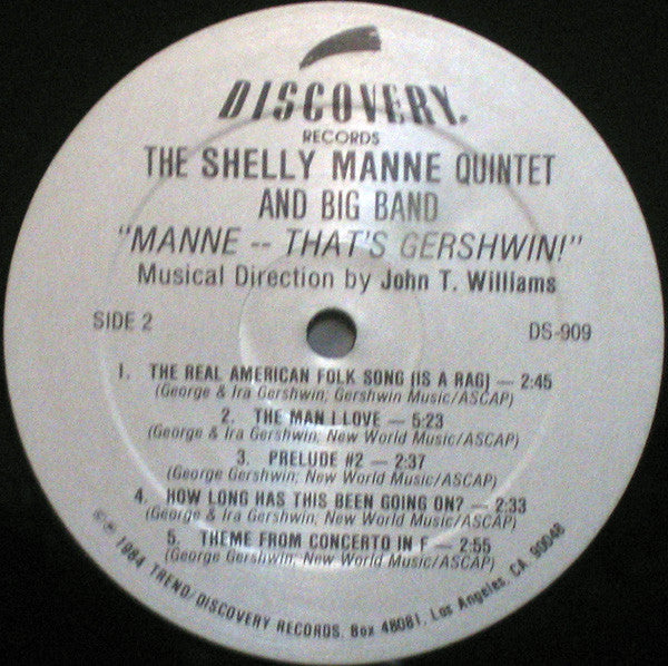 The Shelly Manne Quintet And Big Band ~ Manne -- That's Gershwin! (Vinyl) - Djungel & Jazz
