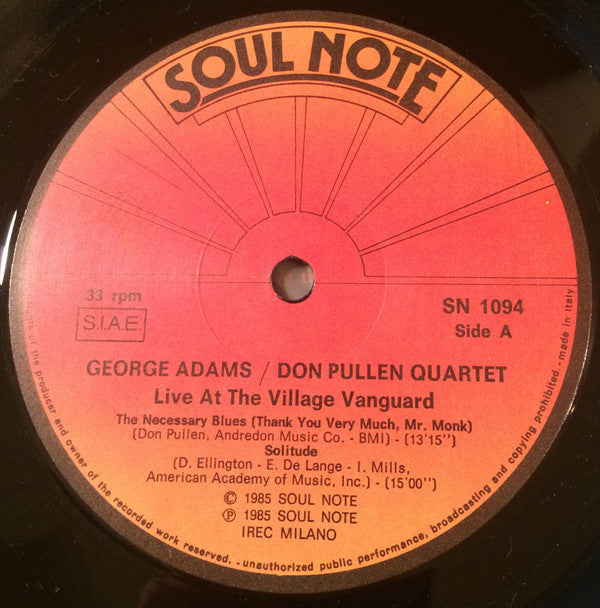 George Adams - Don Pullen Quartet ~ Live At Village Vanguard (Vinyl) - Djungel & Jazz