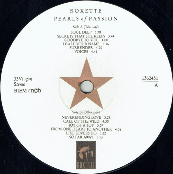Roxette ~ Pearls Of Passion (Vinyl) - Djungel & Jazz