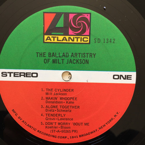 Milt Jackson ~ The Ballad Artistry Of Milt Jackson (Vinyl) - Djungel & Jazz