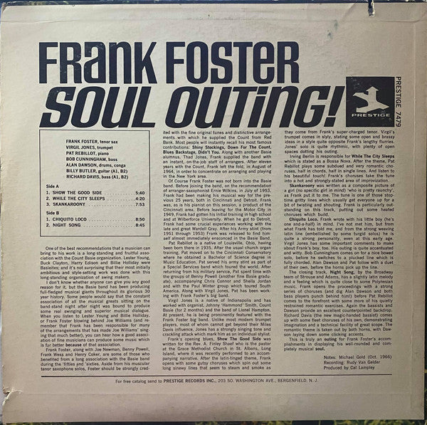 Frank Foster ~ Soul Outing! (Vinyl) - Djungel & Jazz