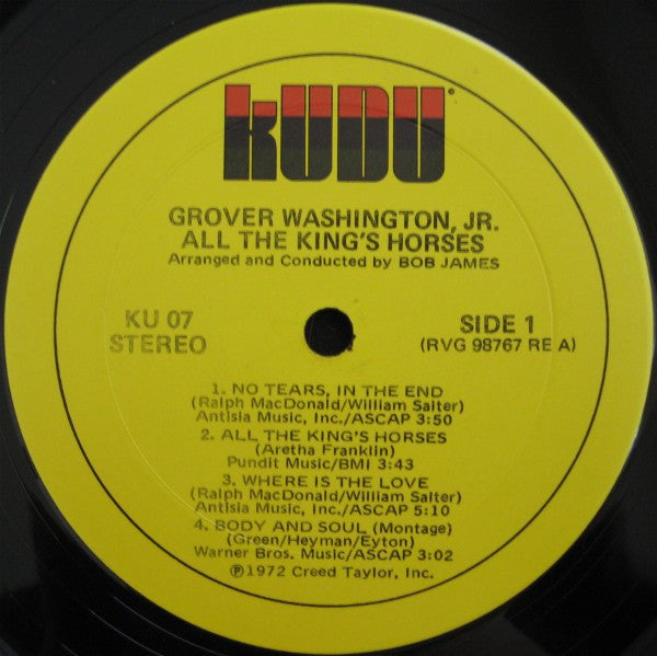 Grover Washington, Jr. : All The King's Horses (LP, Album)