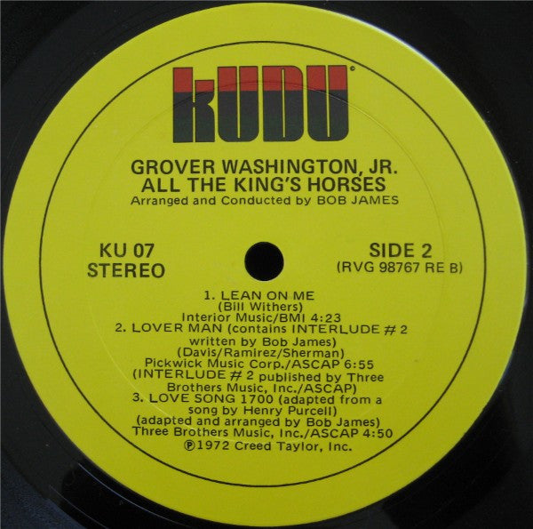 Grover Washington, Jr. : All The King's Horses (LP, Album)