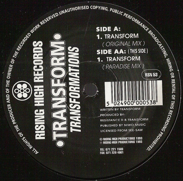 Transform ~ Transformations (Vinyl) - Djungel & Jazz