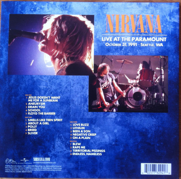 Nirvana : Live At The Paramount (2xLP, Album, 180)