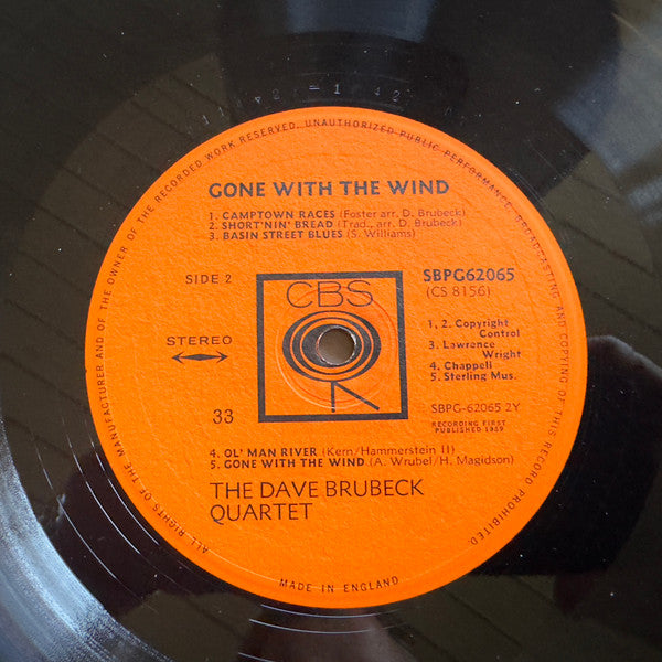 The Dave Brubeck Quartet ~ Gone With The Wind (Vinyl) - Djungel & Jazz