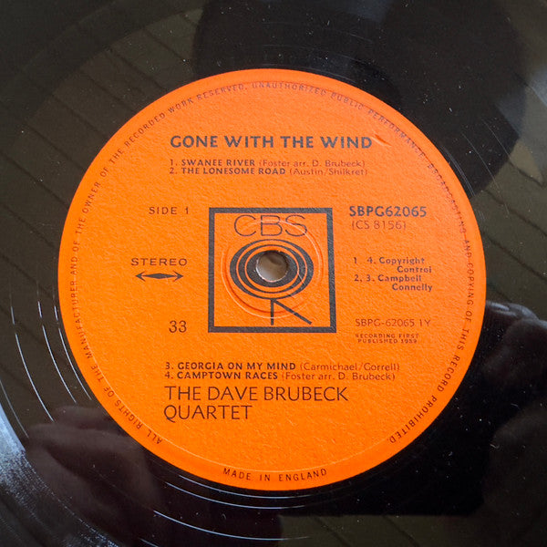 The Dave Brubeck Quartet ~ Gone With The Wind (Vinyl) - Djungel & Jazz