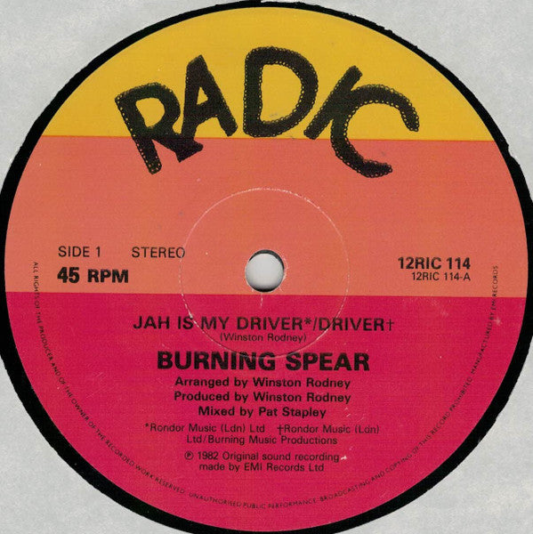 Burning Spear : Jah Is My Driver (12")