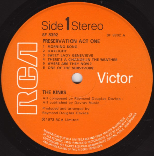 The Kinks ~ Preservation Act 1 (Vinyl) - Djungel & Jazz