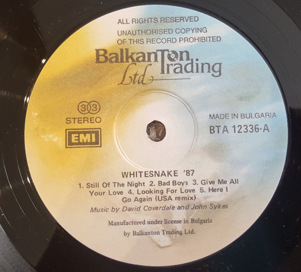 Whitesnake ~ 1987 (Vinyl) - Djungel & Jazz