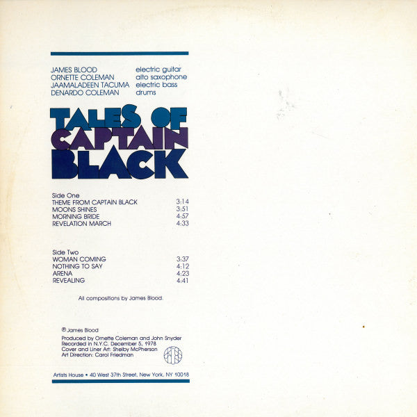 James Blood* : Tales Of Captain Black (LP, Album)