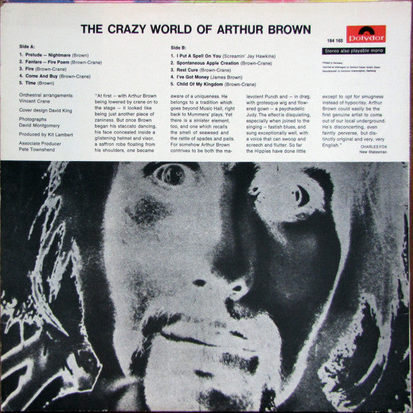 The Crazy World Of Arthur Brown ~ The Crazy World Of Arthur Brown (Vinyl) - Djungel & Jazz