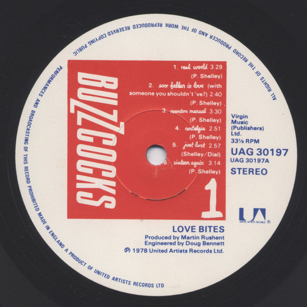 Buzzcocks : Love Bites (LP, Album, Emb)