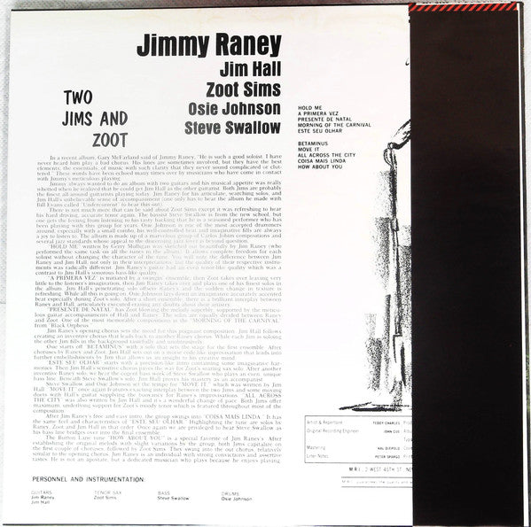Jimmy Raney ~ Two Jims And Zoot (Vinyl) - Djungel & Jazz