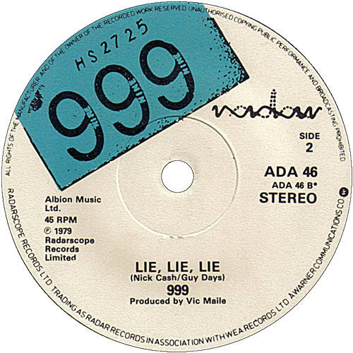 999 : Found Out Too Late (7", Single, WEA)