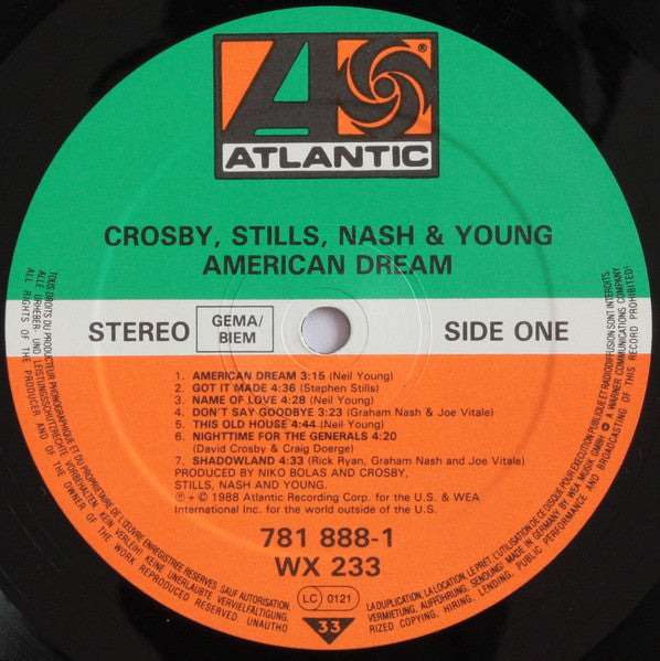 Crosby, Stills, Nash & Young : American Dream (LP, Album)