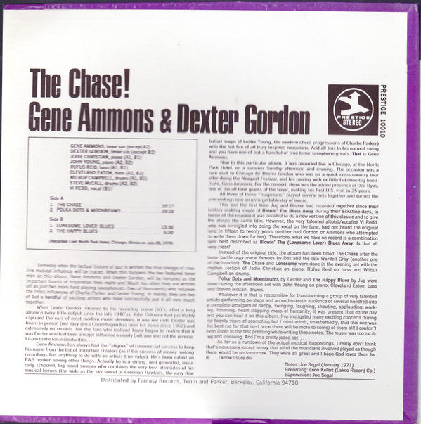 Gene Ammons & Dexter Gordon ~ The Chase! (Vinyl) - Djungel & Jazz