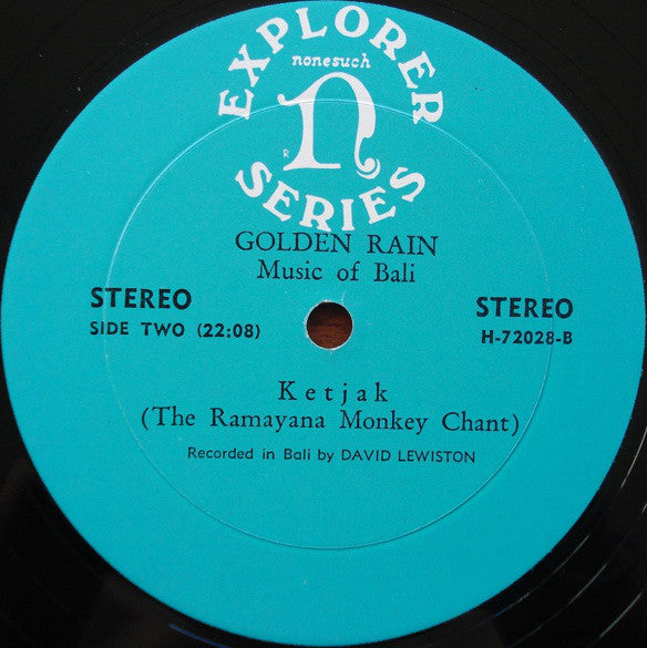 Various ~ Golden Rain - Balinese Gamelan Music - Ketjak: The Ramayana Monkey Chant (Vinyl) - Djungel & Jazz